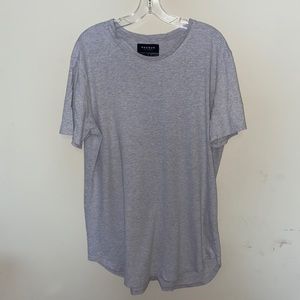 Men’s Grey Striped Pacsun Long Fit ShortSleeve tee